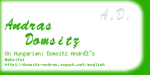 andras domsitz business card